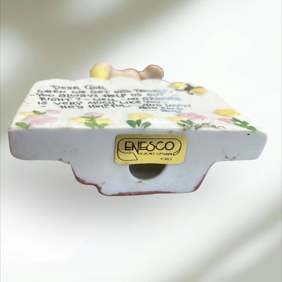 Enesco 1982 Anne Fitzgerald Dear God Kids When We Get Into Trouble Grandpa Boy - Picture 5 of 5